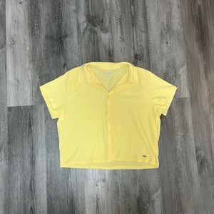 Hollister pastel yellow terry cloth top